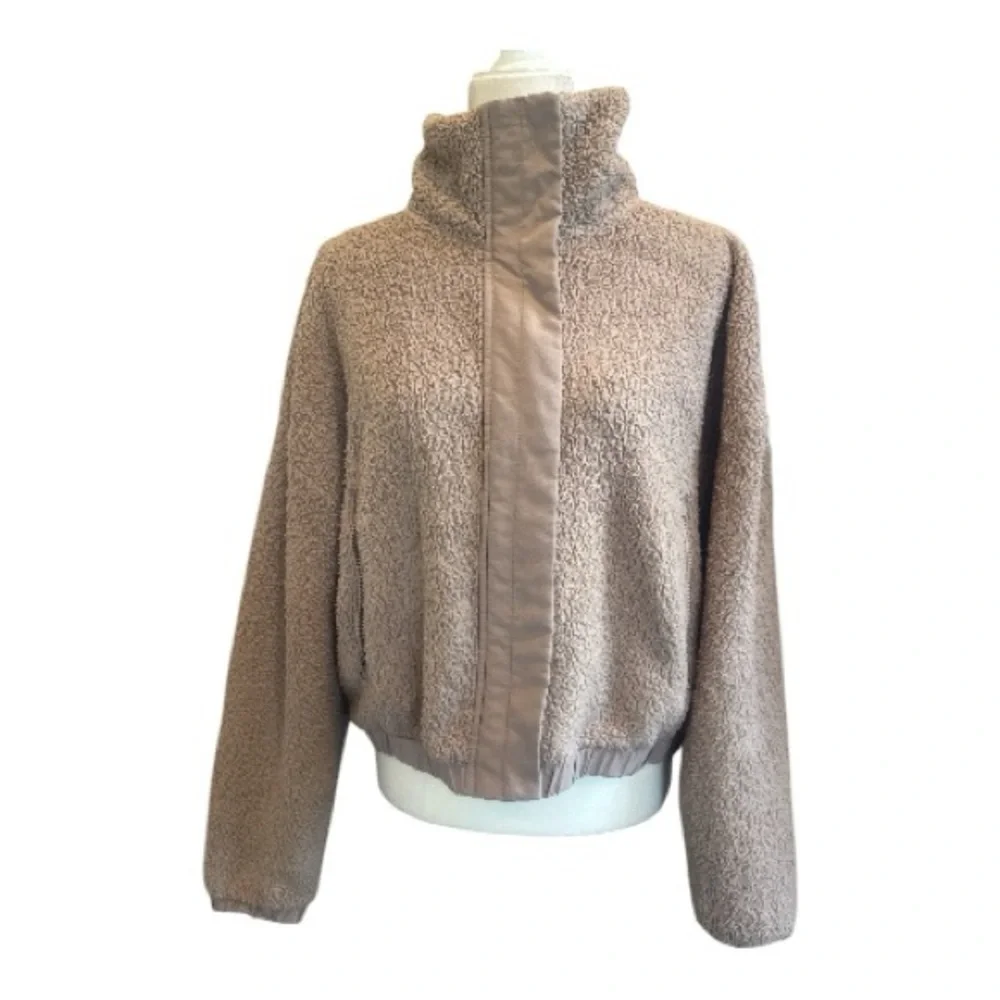 VUORI Women's Blush Pink Umber Cozy Sherpa Jacket Full Zip Teddy Size L - Picture 4 of 9